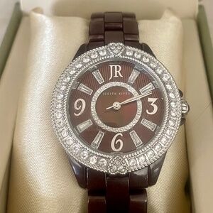 Judith Ripka chocolate brown ceramic and stainless watch